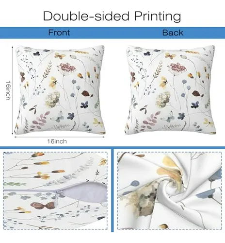 Fundas De Cojín Decorativas Flores Y Mariposas - Set 2