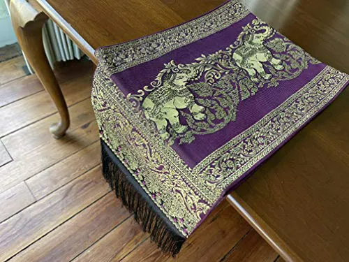 Runner De Mesa Elefante Tailandés - 76x9 Pulgadas - Amatista