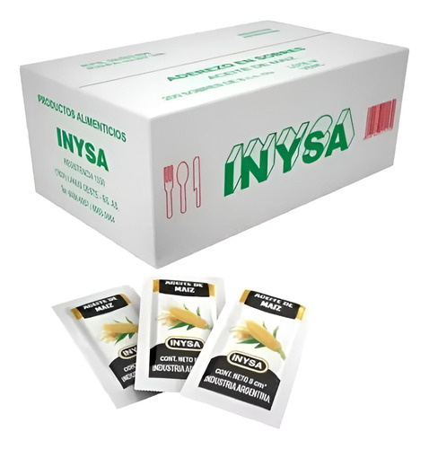 Aceite De Maíz Individual Inysa X 200 Sobres De 8grs
