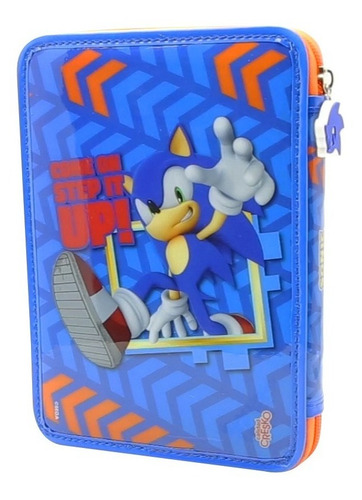 Imagen 3 de 8 de Cartuchera 1 Piso Sonic Pvc Con Utiles Licencia Original