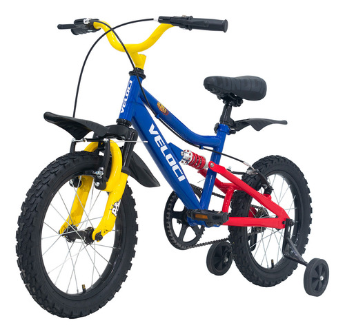 Bicicleta Veloci Heroes Rodada 16 Azul Infantil Tamaño del cuadro S