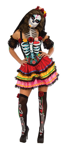 Disfraz De Catrina Sexy Para Mujer Talla: L Halloween