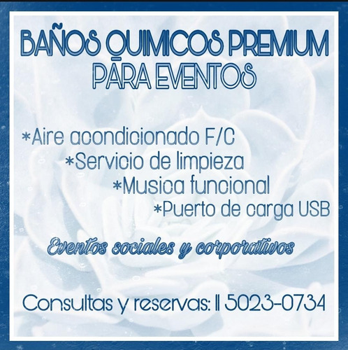 Baños Químico Vip Premium Para Eventos
