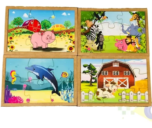 10 Jogos Quebra Cabeça Infantil Animais Educativo Moldura - Carrefour