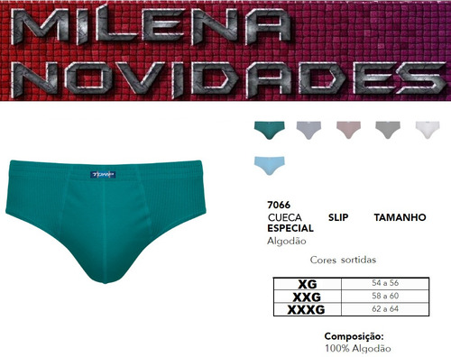 Imagem 2 de 8 de Cueca Slip Kit C/10 Algodão Torp Tamanho Grande Plus Size