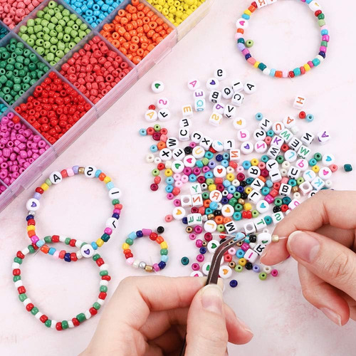 Juego De Cuentas De Vidrio Pulsera 14522 Uds 3mm 24 Colores