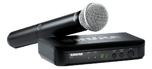 Sistema Inalámbrico Vocal Shure Blx24/pg58 Micrófono M15 Color Negro