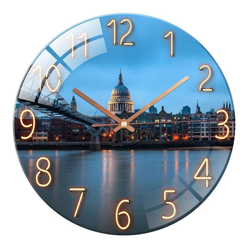 Reloj De Pared De Cuarzo De Vidrio Moderno, Londres