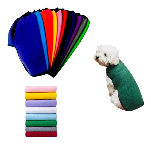 Poncho Polar Liso Abrigo Ropa Capa Para Mascota Talle 6