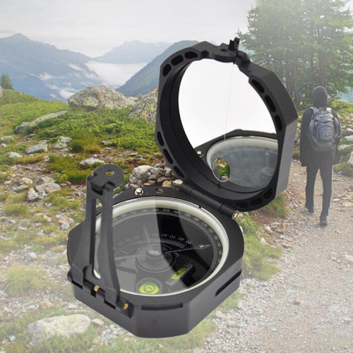 Camping Brújula Espejo Con Bolsa Bolsillo Supervivencia