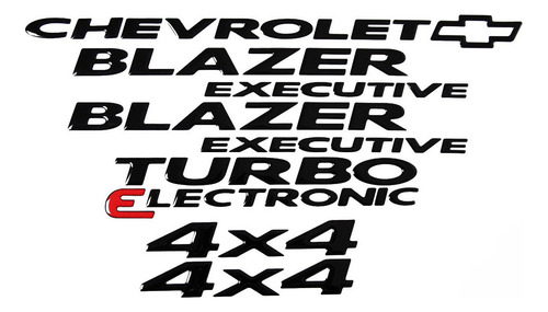 Kit Emblema Adesivo Blazer Executive 2006 4x4 Resinado