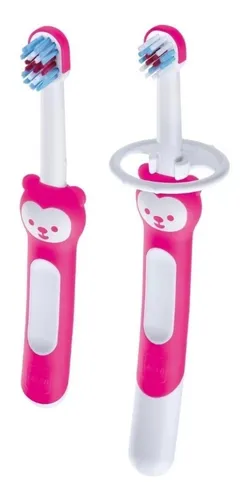 Kit 2 Escovas De Dentes Infantil Baby's Brush 6m+ Rosa Mam