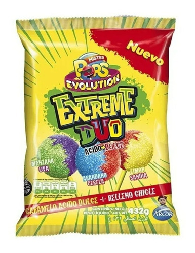Chupetines Mister Pops Evolution Extreme Duo X 432 G.