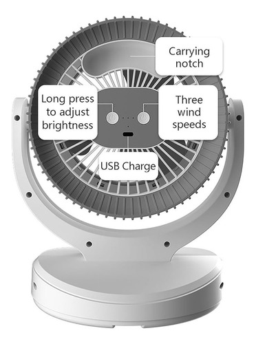 Ventilador Portátil De Circulación De Aire Con Luz Nocturna