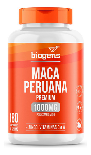 Maca Peruana + Vitamina C + Zinco, 1000mg, 180 Tablets Full