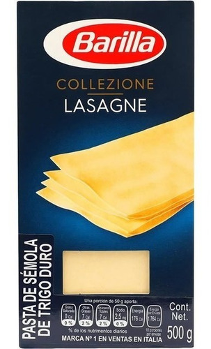 Lasagne Barilla Pasta Italiana Fideos Importados 500 Grs