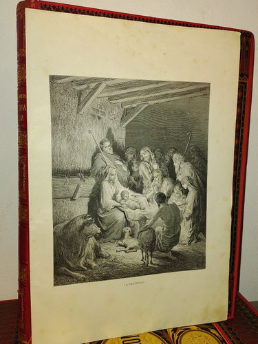 La Natividad - La Sagrada Biblia, 1884 Lamina Grabado Doré 