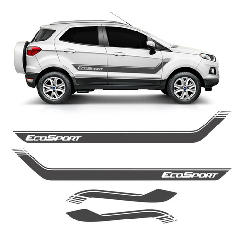 Kit Faixa Ford Ecosport 2012/2022 E Adesivo Do Capô Grafite