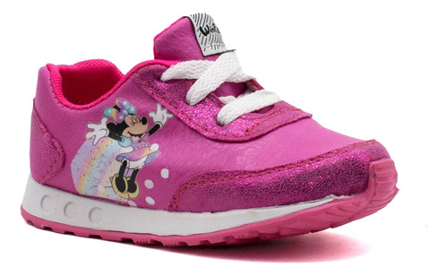 Zapatillas Minnie Nena Cordones Disney Livianas Glitter