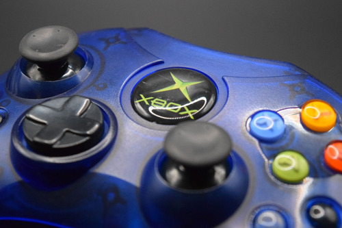 Control Xbox Clásico Azul Transparente Clear Blue Original Azul (Usado)