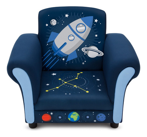 Silla Tapizada Para Niños Space Adventures Color Azul