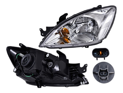 Faro Izq Manual C/cto Blanco P/halog Lancer 04 Al 07