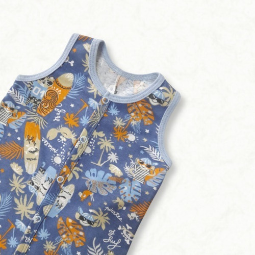 Imagen 2 de 5 de Enterito Corto Romper Musculosa Bebe Varón Surf
