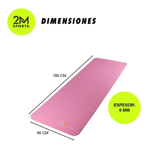 Imagen 2 de 9 de Mat Colchoneta Yoga Tpe 6mm Enrrollable Pilates Gym