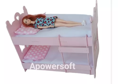 Cama para Barbie, Cama Para Barbie Em Mdf + Kit De Cama Com…