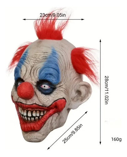 Broma Máscara De Payaso Funky Terror Hallowen Indigo72