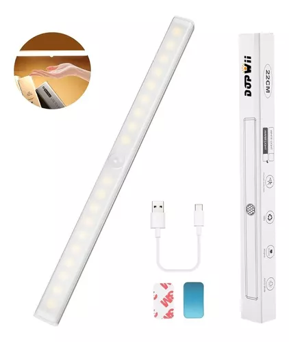 Comprar Luces LED de noche móvil sin cables, Sensor de luz de pared,  lámpara de noche recargable por USB para armario de cocina