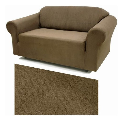 Stretch Suede Chestnut Muebles Slipcover Sof