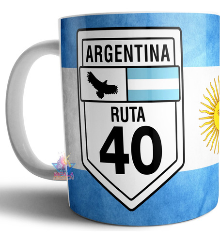 Taza Cerámica Ruta 40 Km Argentina General José San Martin