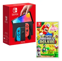 Comprar Consola Switch Modelo Oled Neon + New Super Mario Bros U
