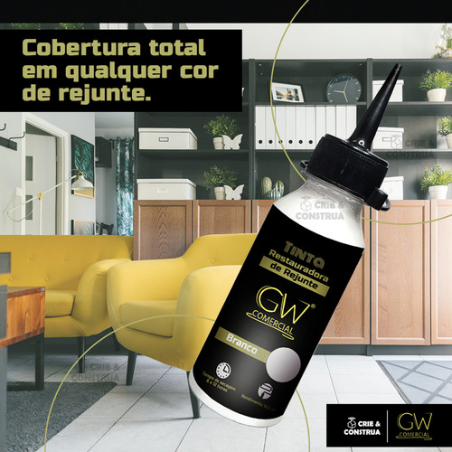 Tinta Restauradora De Rejunto Gw Restaura Fácil 200ml Gelo