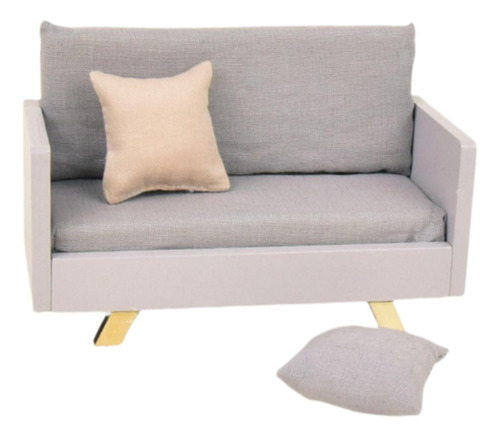 Sofá De Casa De Muñecas 1/12 Con Cojines De Sofá, Muebles