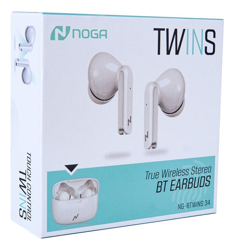 Auricular Inalámbrico Bluetooth Noga Ng-btwins 34 Color Blanco