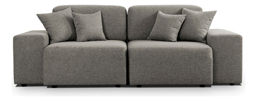 Sillón Sofa 2 Cuerpos Living Moderno Ecocuero - Denver Lobun Color Lobuno Diseño De La Tela Eco Cuero