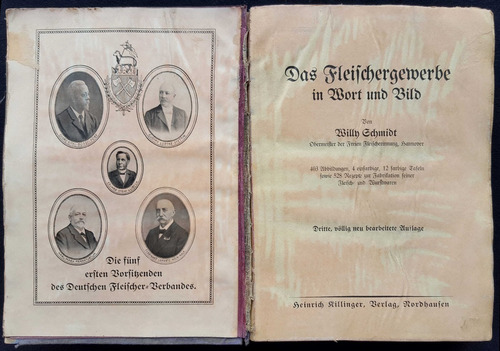 Imagen 1 de 4 de Antiguo Libro De Cocina Alemán Das Fleifchergemerbe 50n 318