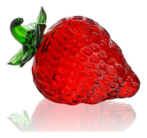 Krisinine Glass Red Strawberry Figurine Crystal Fruit Collec