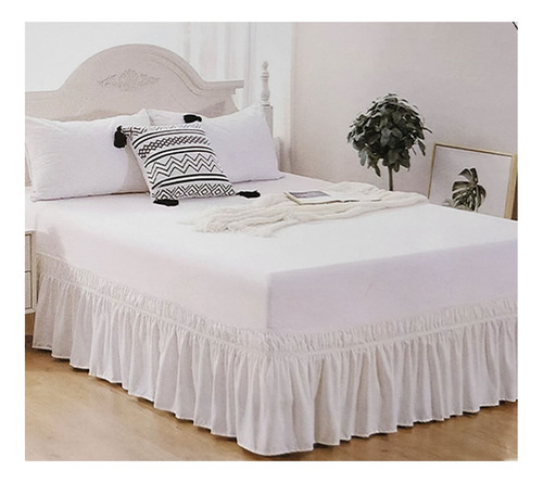 Blanco - King - Faldon Para Cama 2.5 Plazas (king) Elasticad