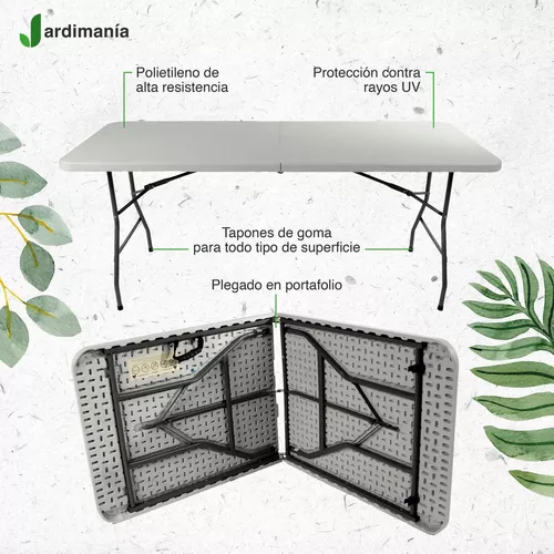 Mesa Plegable Tipo 1.80m Portafolio Plastico Jardin Evento