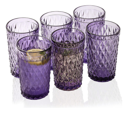 2,.0 °f Tabletop Juego De 6 Vasos De Bebida Purple Highba