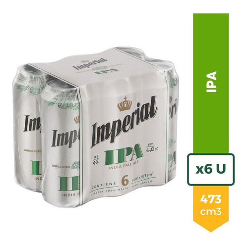 Cerveza Imperial Ipa India Pale Lata 473ml Pack X6 Oferta