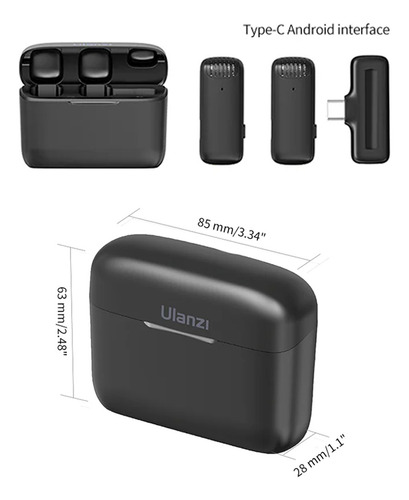 Micrófono Profesional Ulanzi J12 Negro Con Entrada C