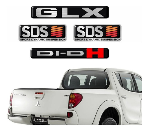 Kit Adesivos Resinados Para L200 Triton Glx Di-dh Sds 20233 Cor Cromado