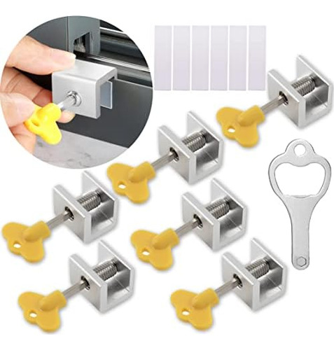 Window Locks, 6 Sets Adjustable Sliding Window Door Saf...