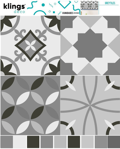 Imagen 2 de 4 de Vinilos Decorativos Azulejos Adhesivos Mosaicos Grey