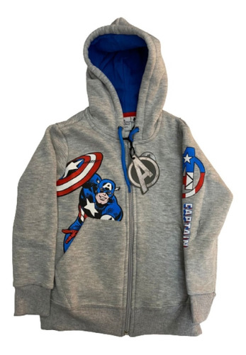 Campera Canguro Avengers Vengadores Cap America Con Capucha 