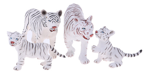 4 Piezas Modelo De Tigre De Animales Salvajes Mini Juguete